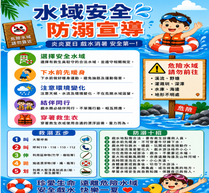 📢 水域安全暨防溺宣導圖片