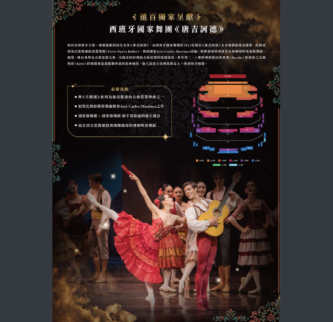 聯合數位文創股份有限公司訂於115年7月23日(四)起至115年7月25日（六）於臺北國家戲劇院舉辦「遠百獨家呈獻西班牙國家舞團《唐吉訶德》」，歡迎師生及家長踴躍參加。圖片