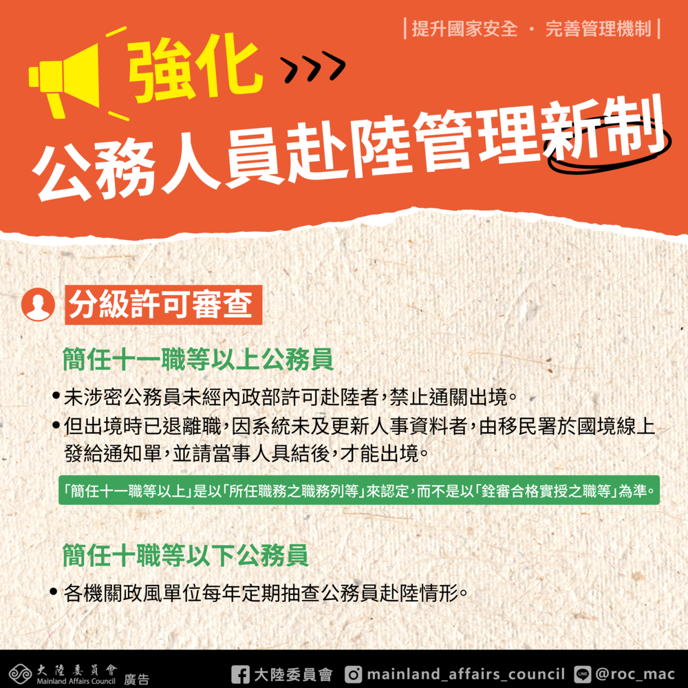 [轉知] 行政院及所屬各機關(構)人員赴香港或澳門注意事項圖片
