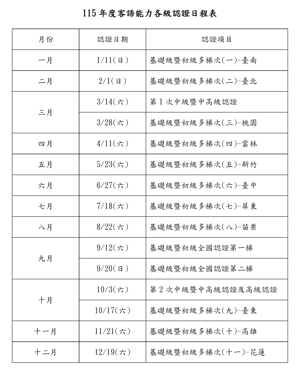 客委會115年客語能力認證圖片