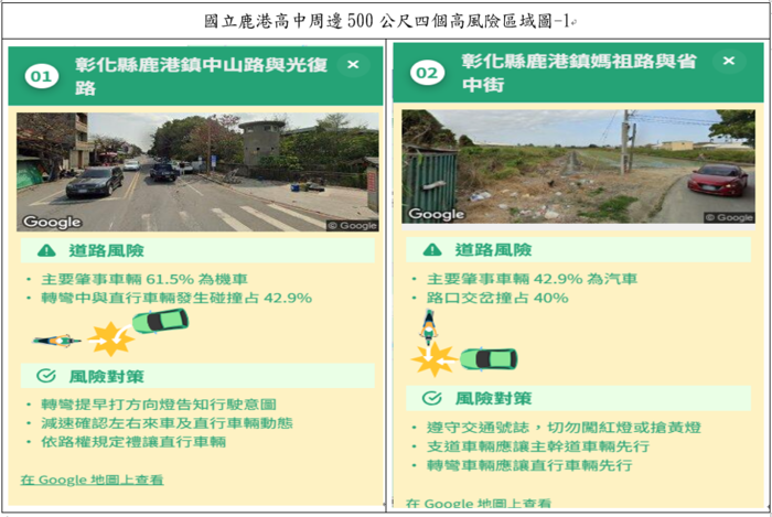 國泰世紀產物保險股份有限公司建置「校園交通風險地圖專區」交通事故熱點資訊圖片