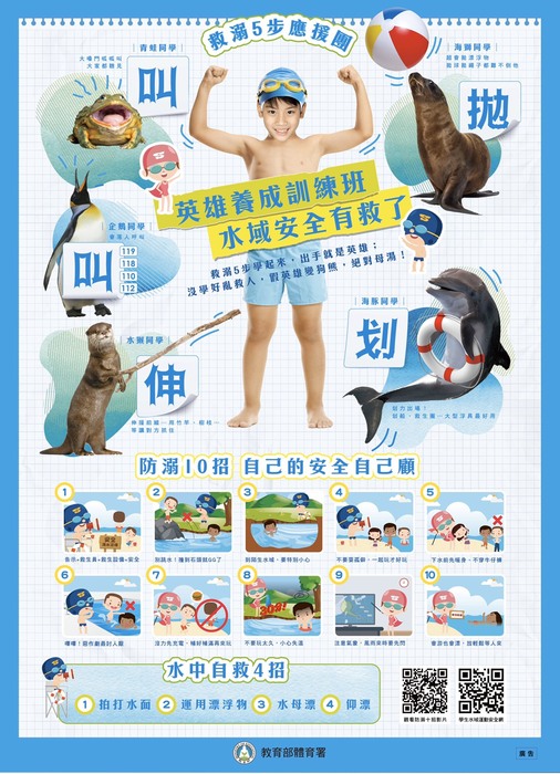 清明節連續假期將至，請同學注意戲水安全與切勿因一時興起戲水忽略開放性水域之危險性圖片